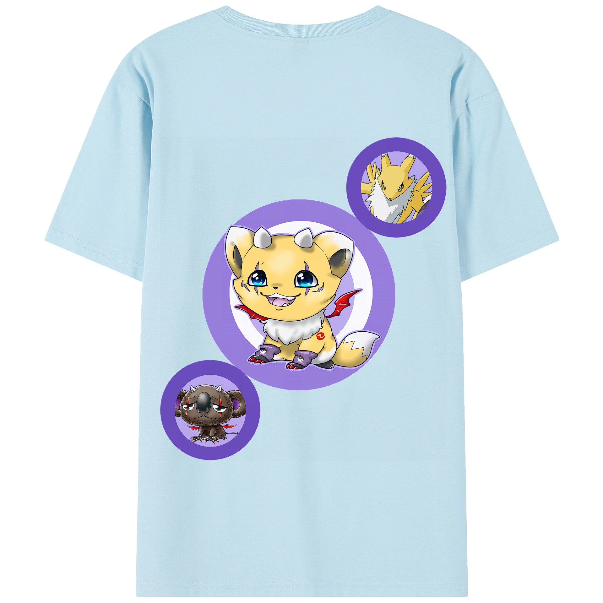（画像用） Digimon デジタルモンスター/デジモン 綿100％半袖Tシャツ（背面プリント）